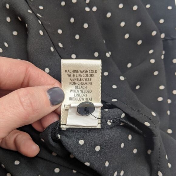 ⭐ Max Studio Black Polka Dot Blouse - Picture 8 of 8